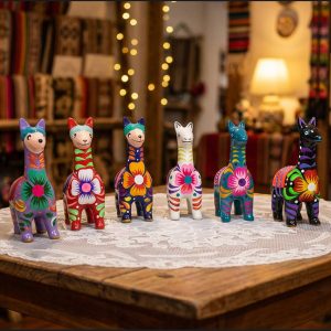 Alpacas cerámicas multicolor